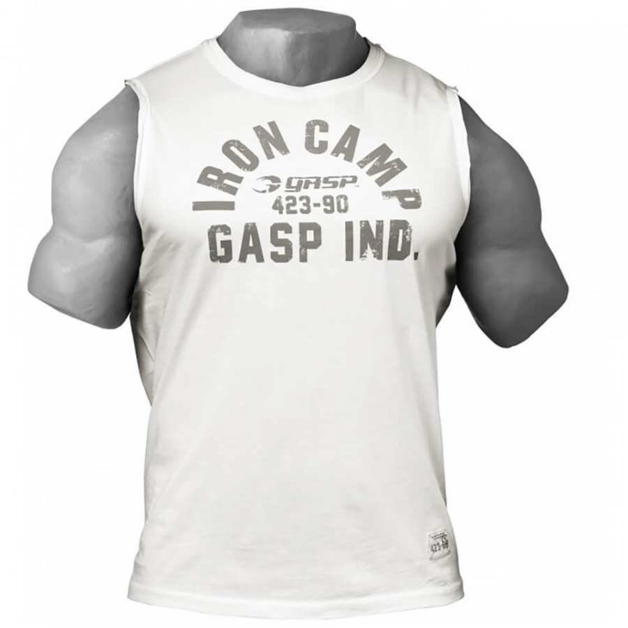GASP Throwback Short Sleeve T-Shirt Off White XL Valkoinen