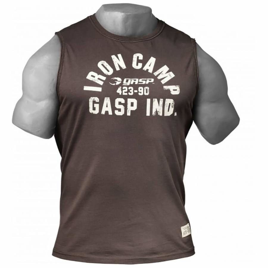 GASP Throwback Short Sleeve T-Shirt Timber S Brown
