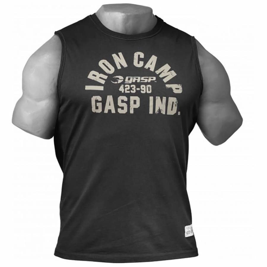 GASP Throwback Short Sleeve T-Shirt Wash Black M Musta