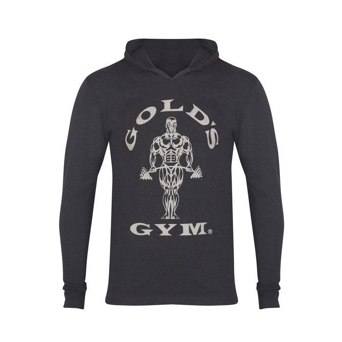 Gold's Gym LS Hood Top Black Marl L