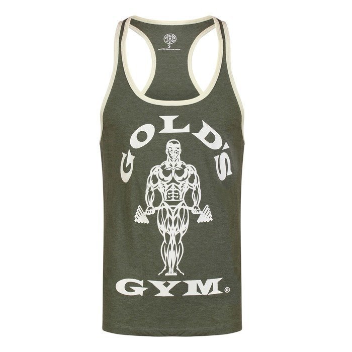 Gold's Gym Muscle Joe Contrast Stringer army/cream L