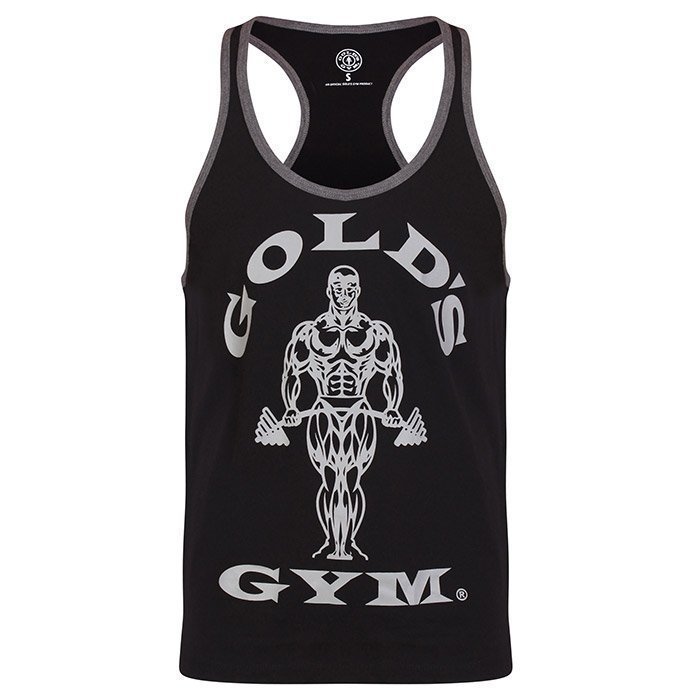 Gold's Gym Muscle Joe Contrast Stringer black/grey L