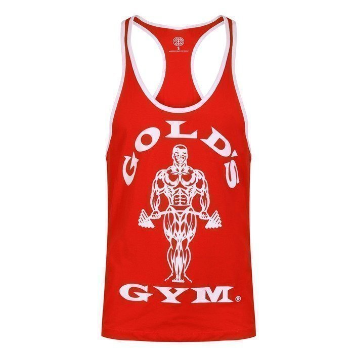 Gold's Gym Muscle Joe Contrast Stringer red/white L