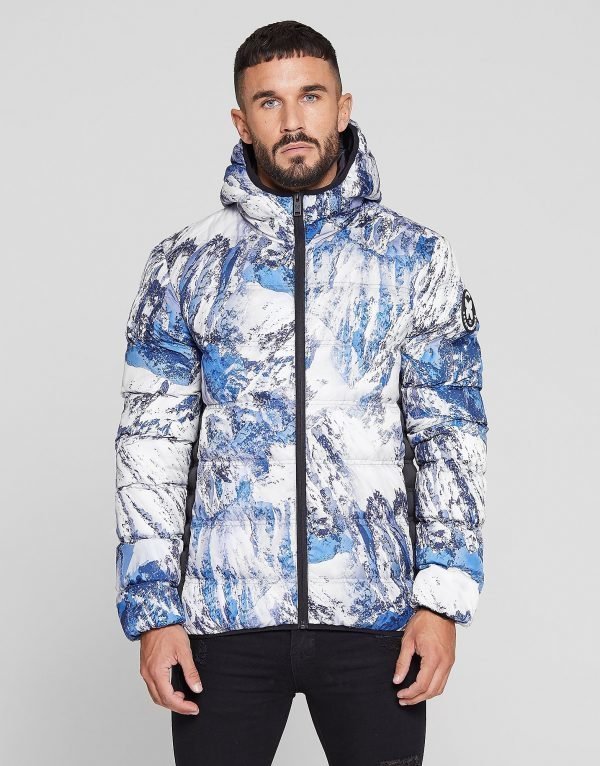 Good For Nothing All Over Print Bubble Jacket Sininen