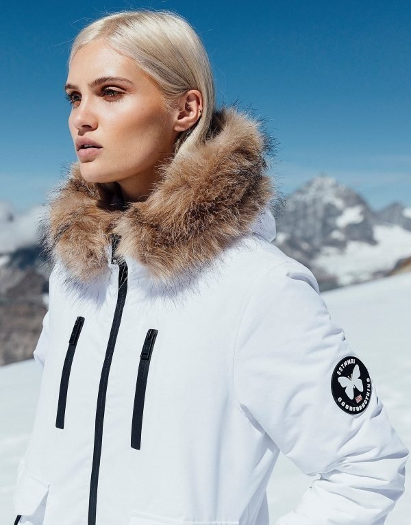 Good For Nothing Fur Hood Padded Jacket Valkoinen