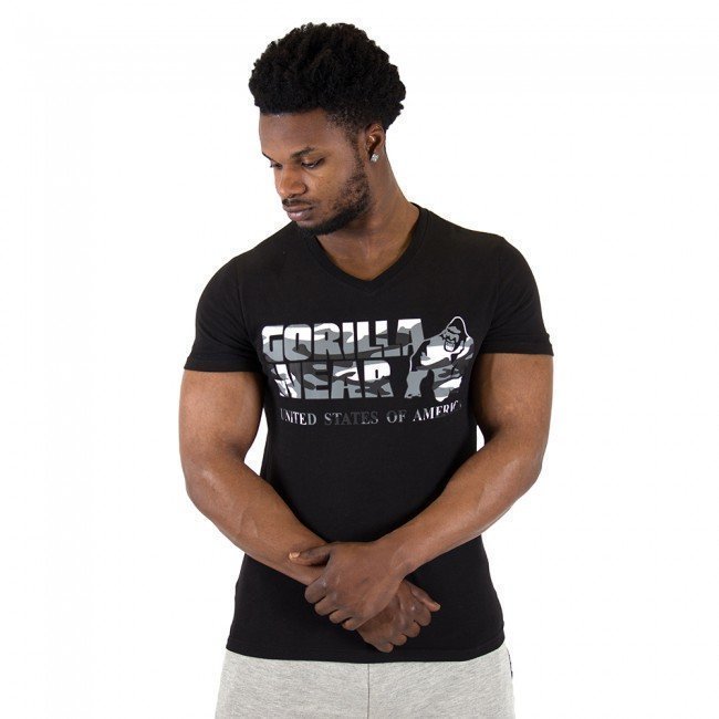 Gorilla Wear Sacramento V-Neck Tee Black/White L