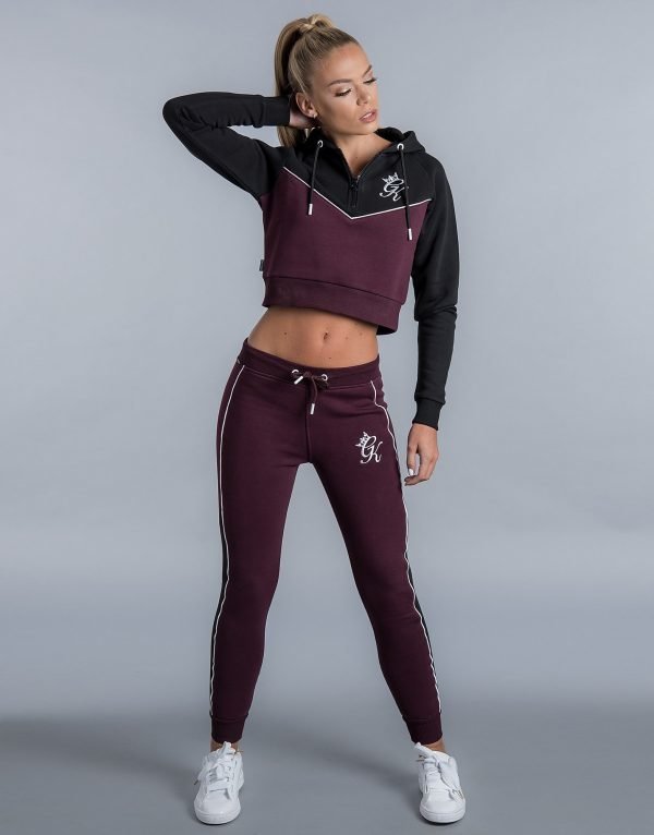 Gym King Chevron Crop Hoodie Violetti