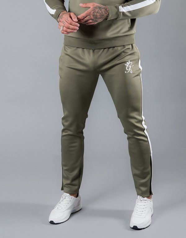 Gym King Poly Track Pants Khaki / White