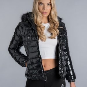 Gym King Shine Fur Padded Jacket Musta