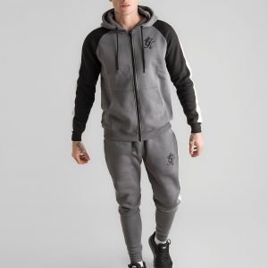 Gym King Zip Through Panel Fleece Hoodie Harmaa