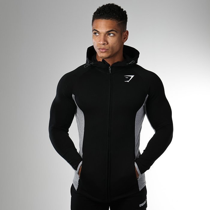 Gymshark Fit Hodded Top Black/Grey