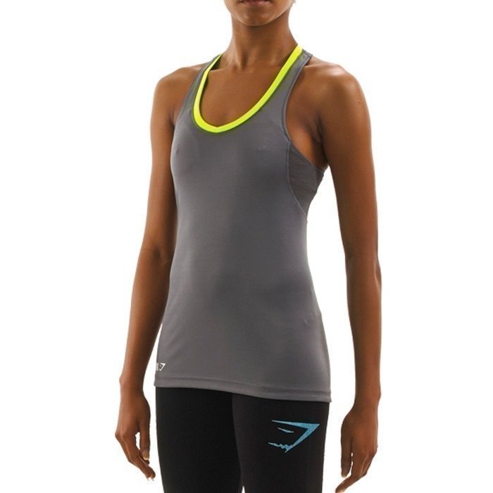 Gymshark Fit Tie Back Tank Top Grey/Green M