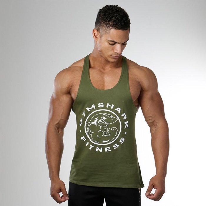 Gymshark Fitness Gym Stringer Khaki