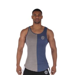 Gymshark Luxe Stripe Vest Blue/Cream S