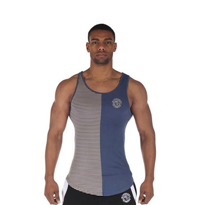 Gymshark Luxe Stripe Vest Blue/Cream XL