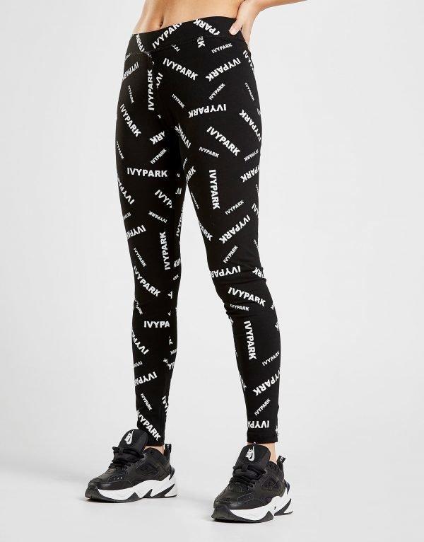 Ivy Park All Over Print Logo Leggings Musta