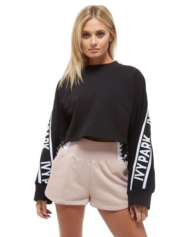 Ivy Park Logo Tape Crew Sweatshirt Musta