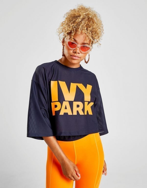 Ivy Park Mesh Logo T-Shirt Laivastonsininen