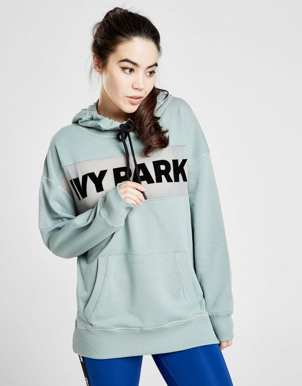 Ivy Park Sheer Panel Overhead Hoodie Vihreä