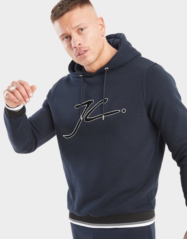 Jameson Carter Ribbed Overhead Hoodie Sininen