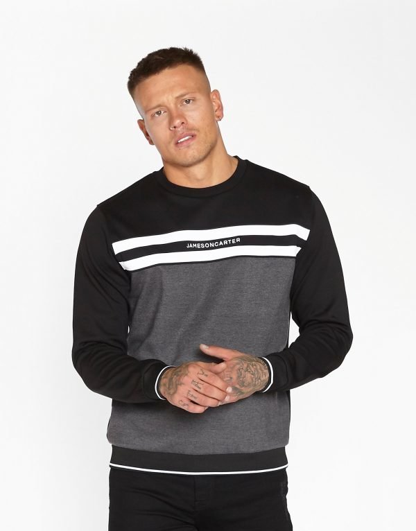 Jameson Carter Tape Chest Crew Sweatshirt Harmaa