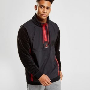 Jordan 1/4 Zip Hybrid Sherpa Sweatshirt Musta