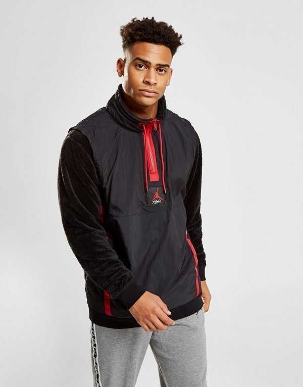 Jordan 1/4 Zip Hybrid Sherpa Sweatshirt Musta