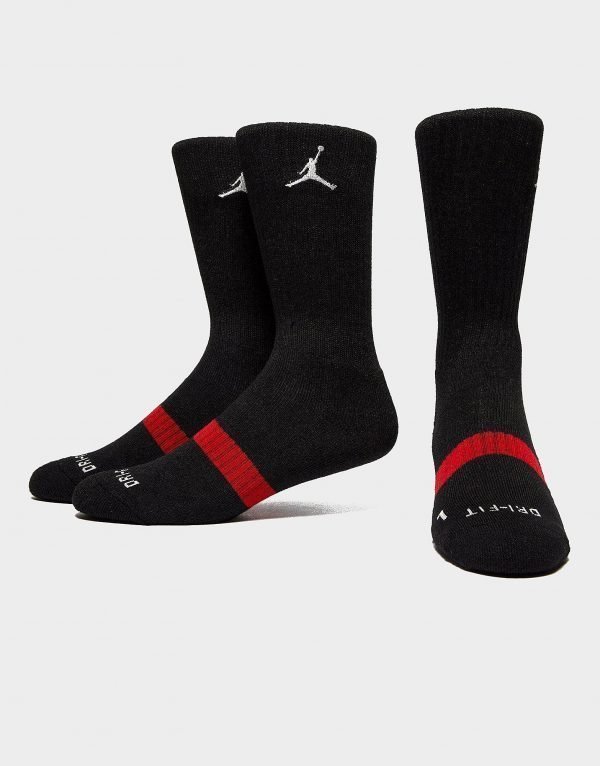 Jordan 3 Pack Crew Socks Musta