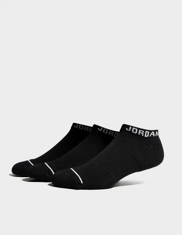 Jordan 3 Pack Dri-Fit No-Show Socks Musta