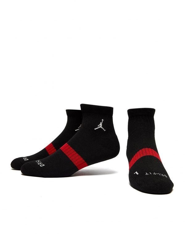 Jordan 3 Pack Drift Low Quarter Socks Musta