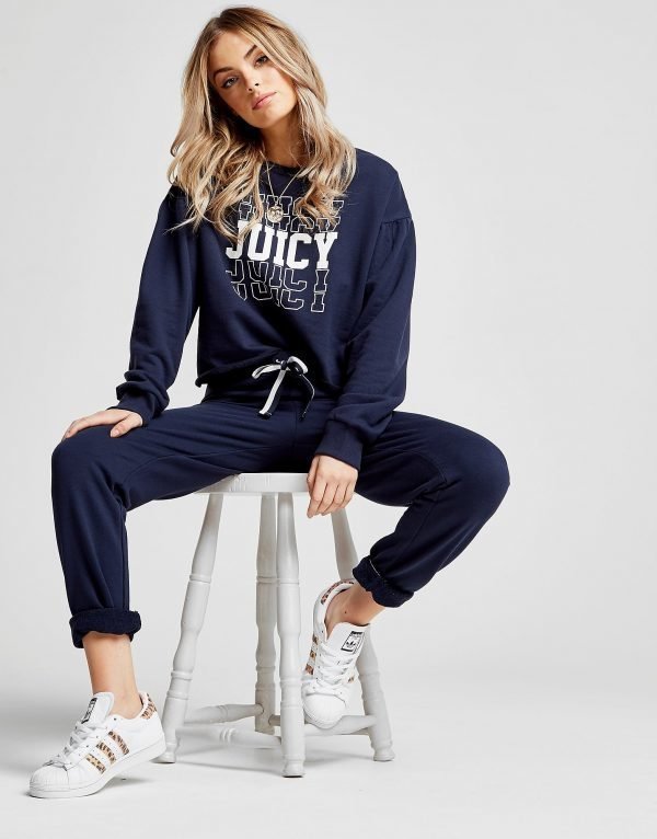 Juicy By Juicy Couture Crop Crew Collegepaita Sininen