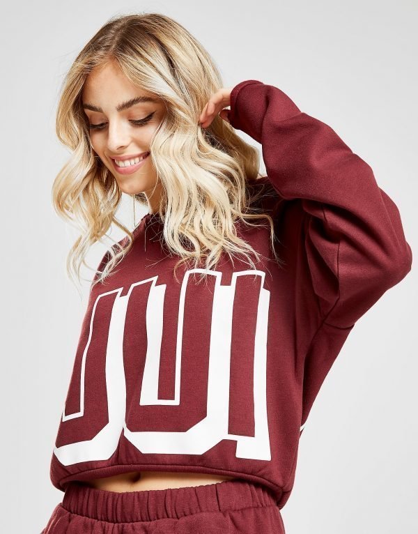 Juicy By Juicy Couture Oversized Crew Sweatshirt Burgundy / White