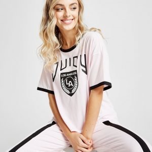 Juicy By Juicy Couture Ringer T-Shirt Vaaleanpunainen