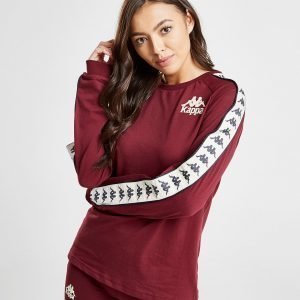 Kappa Banda Long Sleeve Boyfriend T-Paita Burgundy / White