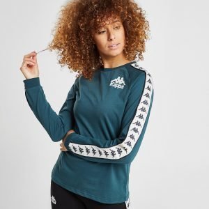 Kappa Banda Long Sleeve Boyfriend T-Paita Teal / White