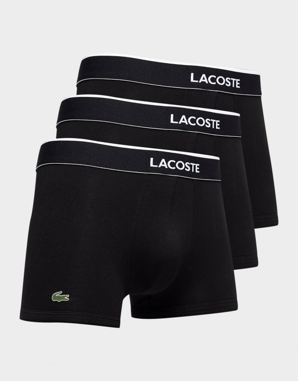 Lacoste 3 Pack Trunks Musta