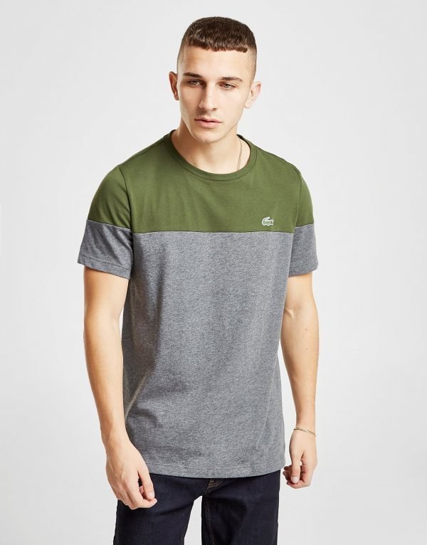 Lacoste Colour Block T-Paita Khaki / Grey