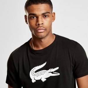 Lacoste Large Croc Short Sleeve T-Shirt Musta