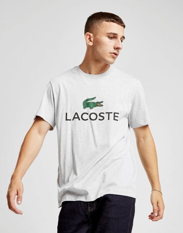 Lacoste Large Logo Short Sleeve T-Paita Harmaa