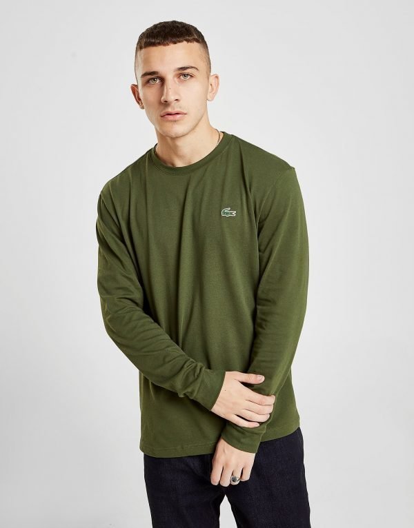 Lacoste Long Sleeve Croc T-Paita Khaki