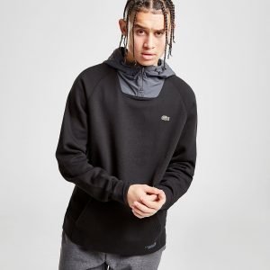 Lacoste Woven Overhead Hoodie Musta