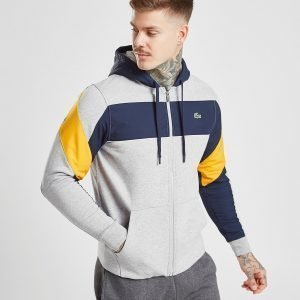 Lacoste Woven Panel Zip Through Hoodie Harmaa