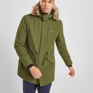 Lyle & Scott Fur Hood Padded Parka Jacket Vihreä