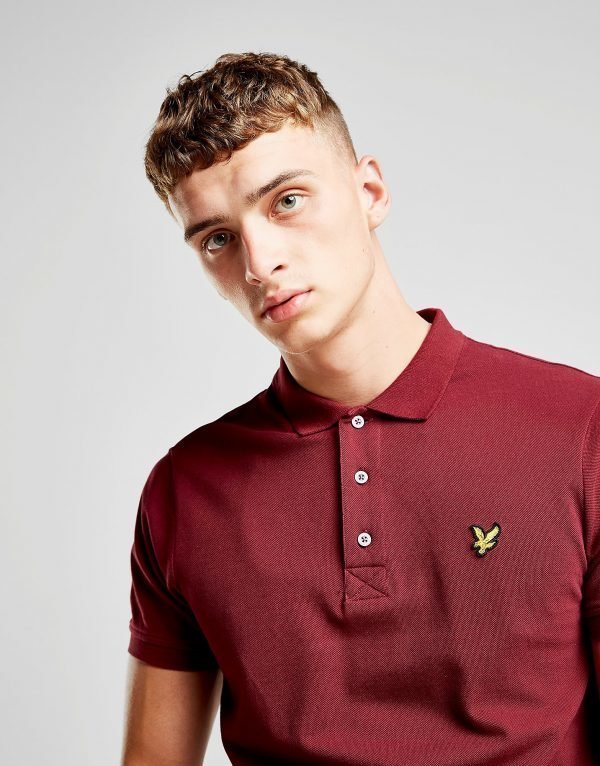 Lyle & Scott Pique Short Sleeve Polo Paita Burgundy