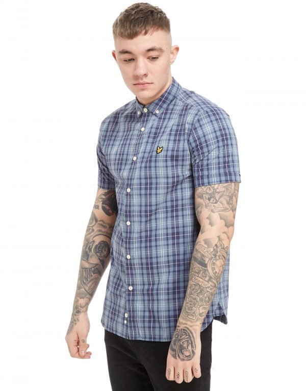 Lyle & Scott Short Sleeve Check Paita Laivastonsininen