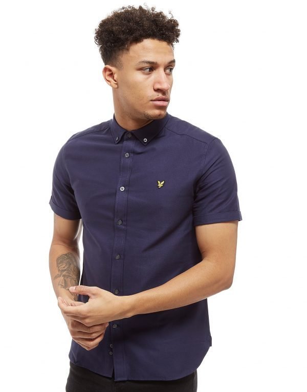 Lyle & Scott Short Sleeve Oxford Paita Laivastonsininen