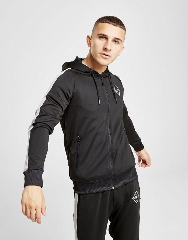 Mckenzie Culumus Poly Zip Through Hoodie Musta