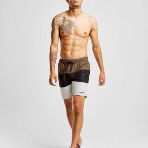 Mckenzie Dune Swim Shorts Khaki / Black / White