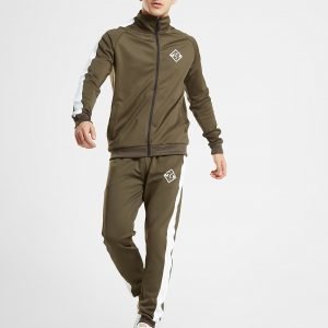 Mckenzie Stratus Poly Funnel Zip Verryttelytakki Khaki / White