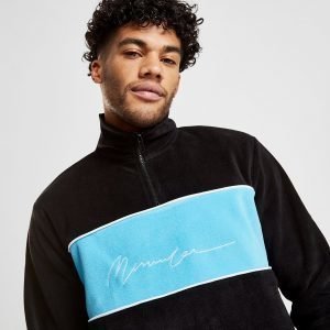 Mennace Polar Fleece 1/4 Zip Sweatshirt Musta